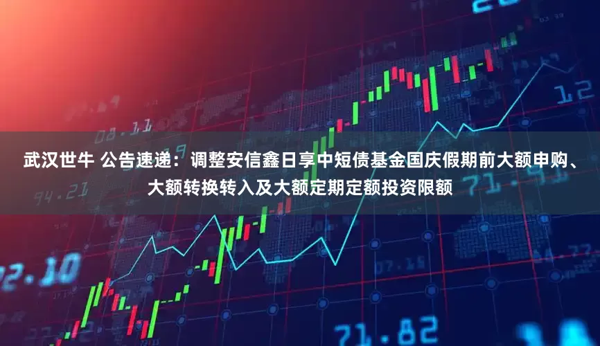 武汉世牛 公告速递：调整安信鑫日享中短债基金国庆假期前大额申购、大额转换转入及大额定期定额投资限额